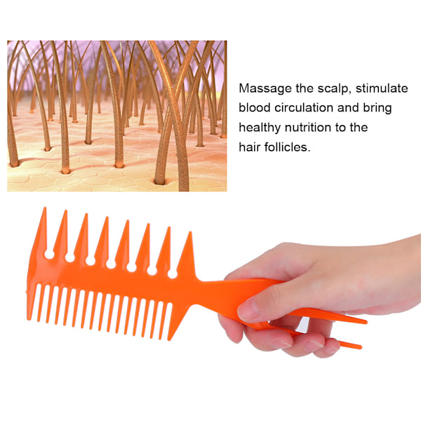 10 stk plastikmassage antistatisk hår hovedbund kam Frisør Hjemmesalonsværktøj (orange)