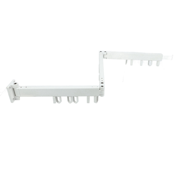 Wall Clothes Drying Rack Retractable Space Saving Rotating Ring Simple Clothes Hanger for Balcony Laundry Room White Three-Fold