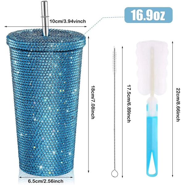diamant vattenglas blue 500 ml