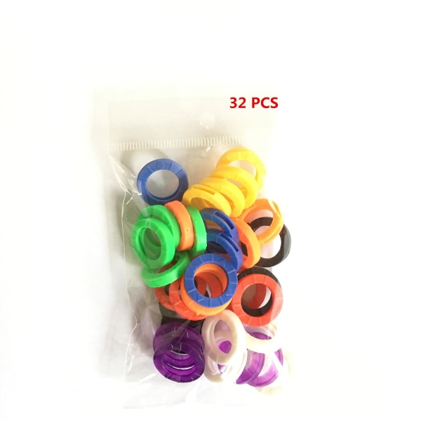 Tilfeldig farge! 32 stk Fargerike hule silikonnøkkeldeksler Topper nøkkelholder Elastiske nøkkelringer nøkkelveske Veske Organizer Lommebok