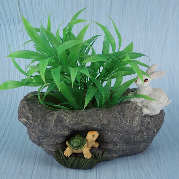 Imitationssten Modell Blomsterpotte Harpiks Sukkulenter Plantepotter Skrivebordsdekoration til Kontor Hjem