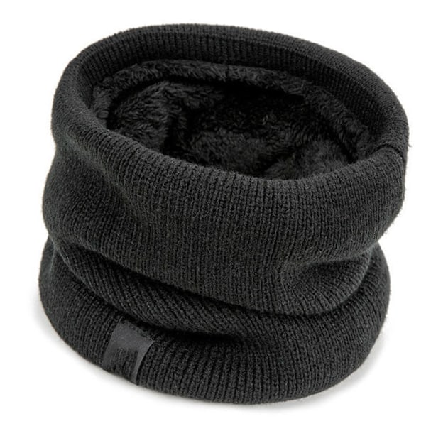 Warm Loop Scarf Dubbellager Mjuk Förtjockad Elastisk Plysch Foder Stickad Vinter Scarf för Herr Dam