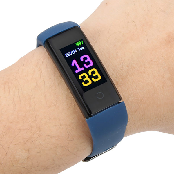 Sports Armbåndsur Multifunksjonell Steppmåler Smartband Helse Treningsstyring USB-Lading Blå