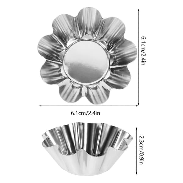 Terte muffinsform kompatibel med baking 60 stk. blomsterformer i rustfritt stål Silver