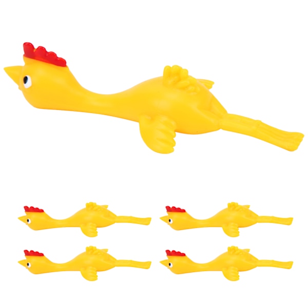 5 stk Kyllingfingre Stretchy Legetøj Sjov Elastisk Kylling Legetøj til Børn Småbørn Kylling Stretchy Legetøj