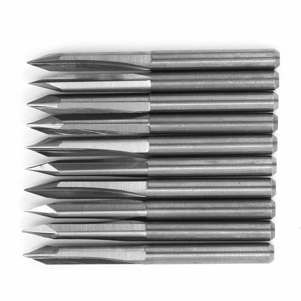 10 kpl 3,175 mm volframikarbiditerä, puun kaiverrus ja kaiverrus 30° X 0,1 mm