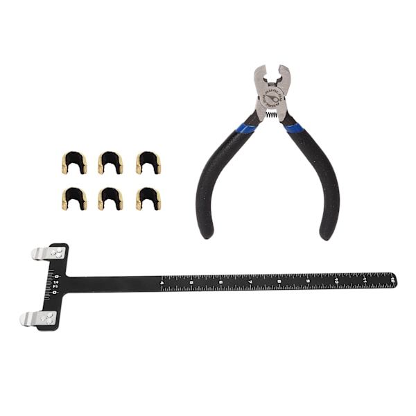 Bågsträng Nockpunkter Tång Set T Linjal Nockningsspänne Tångsats Bågskytte Compound Trissa Båge Turning Kit Svart