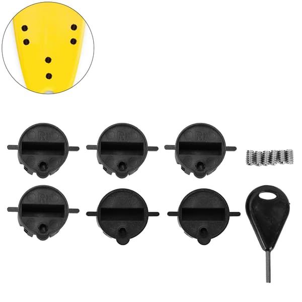 6 Pcs Plastic Cup Plug Surfboard FCS Round Surf Fin Plug G5 Box Fin Plug & Screw Key (Black)