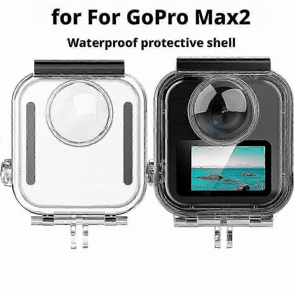 Vanntett etui til GoPro Max 2, dykkehus, fallsikker beskyttelse