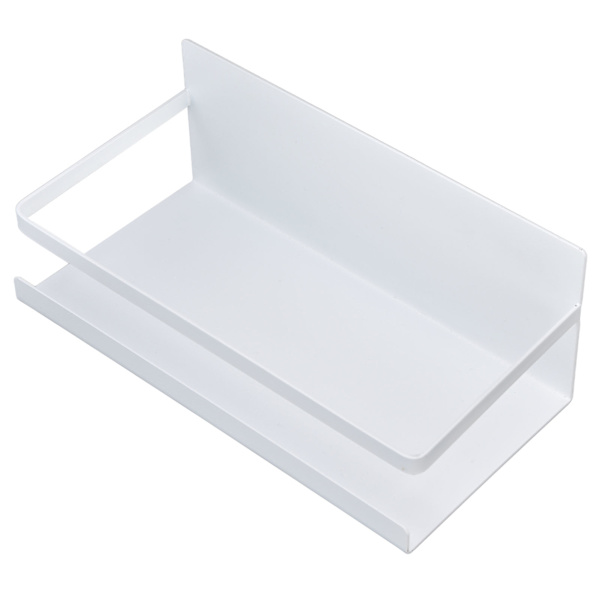 Kitchen Shelf Space Saving Spice Rack Organizer Magnetic Single Tier Iron for Storage White