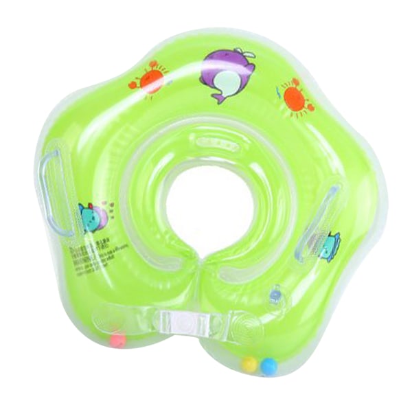 Spädbarnshals Float Dubbelt luftmunstycke PVC Dubbel Air Bag Läckagesäker Spädbarnssimhalsring för Spädbarnsgrön