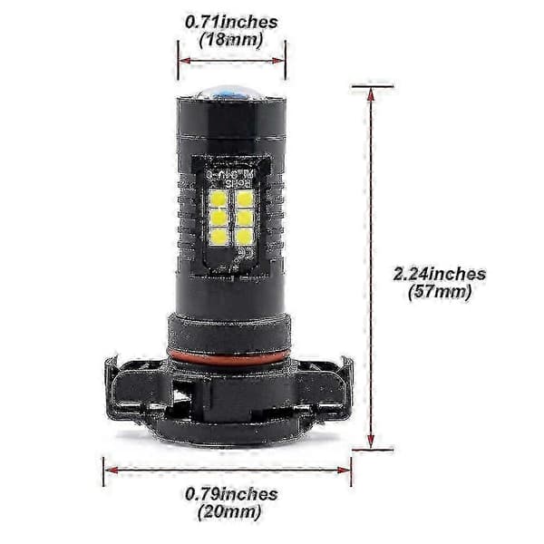 5202 PSX24W LED-frontlykter 2 stk. hvite xenonlamper Kompatibel med Jeep Compass 2017 til 2019 DRL Canbus[LD]
