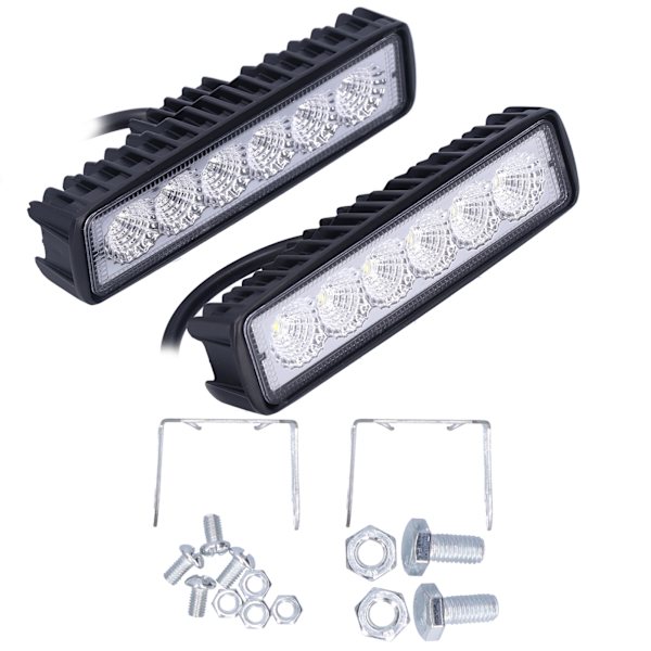 2 st LED-arbetsljus 18W IP67 Vattentät Aluminiumlegering Universal Modifier för Bil