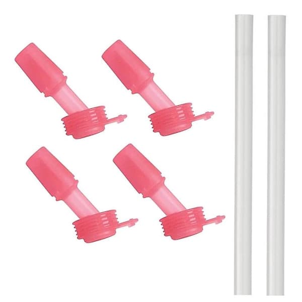 [11D]Camelbak Eddy+ Kids reservmunstycken Kompatibel med flaskor, 4-pack - med 2 sugrör pink