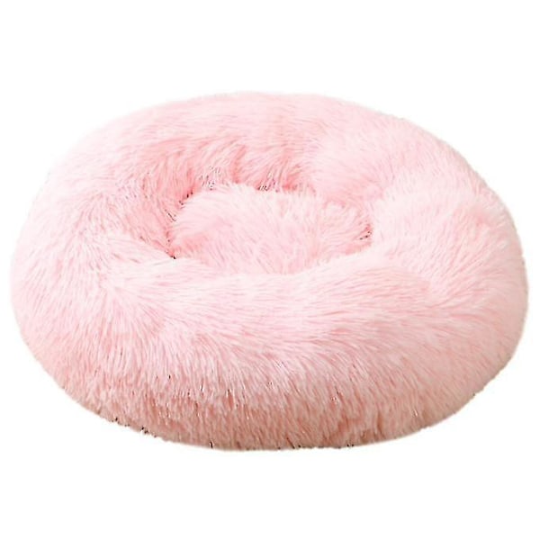Plush Donut Dyrebed til Små, Mellemstore og Store Hunde & Katte - Pink 40CM
