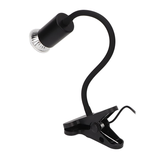 Reptilklemme Varmelampe Professionel Justerbar UVA UVB Reptil Lys med Lang Lampehælder UK-stik 220V Sort