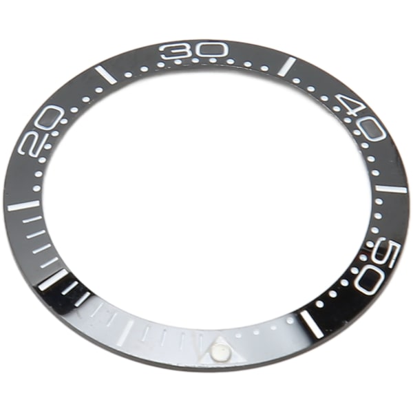 Professionell klockramsinsats 38 mm keramisk klockramsring Reparationstillbehör för urmakare Black Base White Digit Dot