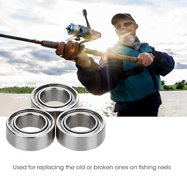 3 st hållbart precisionslager till fiskerulle i rostfritt stål (4*7*2,5 mm)