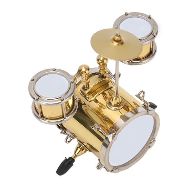 Miniatyyritrumsetti Replika Musiikki-instrumentti Malli Mini-trumsetti Nukkekoti Koriste Trummarin Lahja Koti Sisustus Laatikolla