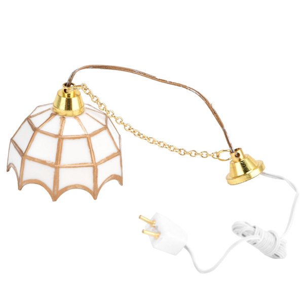 1:12 Dukkehustaklampe Utsøkt Miniatyr Taklampe Modell Dekor Tilbehør 12V
