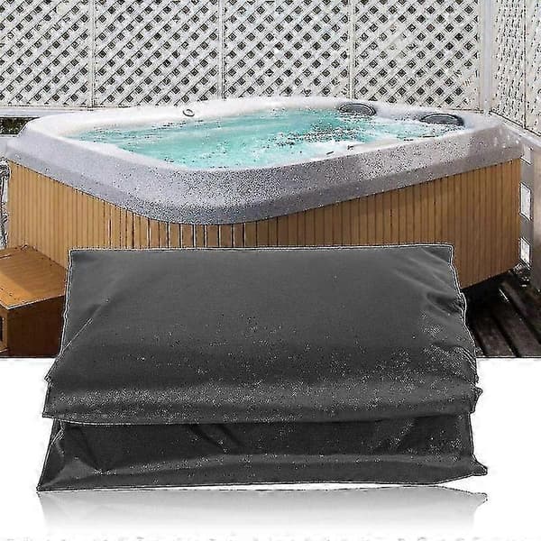 Firkantet boblebadtrekk for spa, elastisk vanntett solbeskyttelse black 231*231*30cm