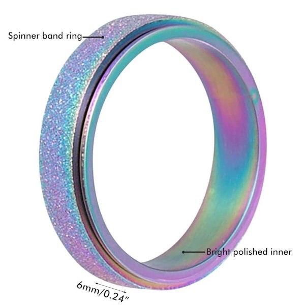 Stressring Finger Roterende Voksen Leke Fingertopp Sensorisk Leke for Kvinner
