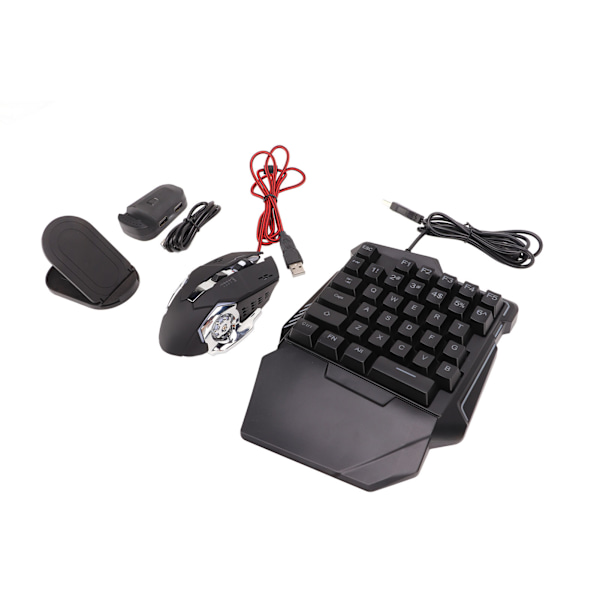 Enhands Gaming Tangentbord Mus Converter Kabelansluten 35 tangenter Bakgrundsbelyst tangentbord 6 tangenter Gaming Mouse Converter Set med fäste