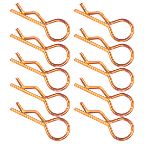 10 st RC Car Shell Clip RShape Metal Body Clips Pins för 1/5 1/6 1/8 1/10 RC Car (bronsfärg)