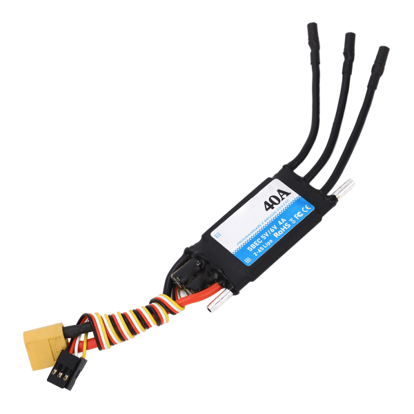 40A RC Båtesc Bilateral Vanntett ESC Skipmodellutskifting ESC RC Tilbehør Svart