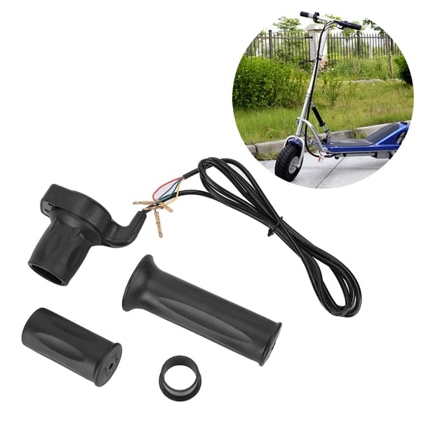 24V Half-Twist Throttle Assembly 4-Wire Hand Grip Cable Kit for Electric Scooter with Indicator