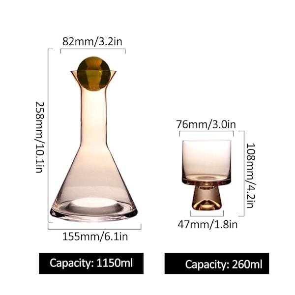 Glasset Retro Tjockt Glas Vattenkanna Stor Kapacitet Sängvatten med vattenkopp