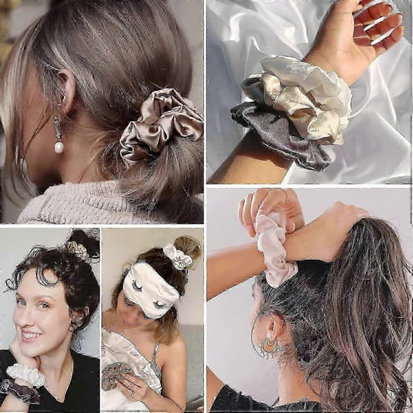 100% silke hårelastikker kvinde pige hårelastikker rent silke stor hår scrunchie bistre silke rYB