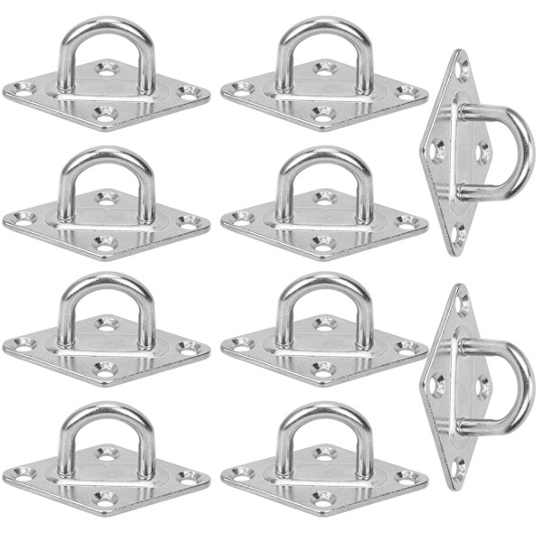 10 stk M5 4 hull diamantformet øyeplate 304 rustfritt stål lagerkrok for båt