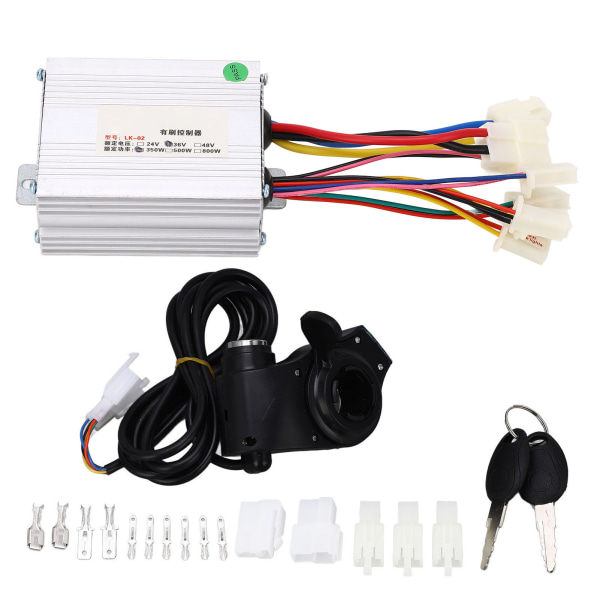 Motor Controller Kit 350W Fast Heat Dissipation Low Voltage Protection Electric Bike Throttle Grip Kit 36V