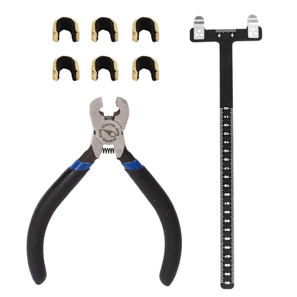 Bågsträng Nockpunkter Tång Set T Linjal Nockningsspänne Tångsats Bågskytte Compound Trissa Båge Turning Kit Svart