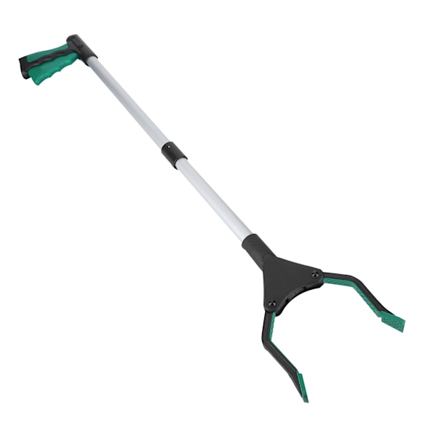 Multifunksjonell sammenleggbar lang søppelklype Grabber Picker Tools Sanitærrengjøringstilbehør Grønt håndtak Sølv Tube
