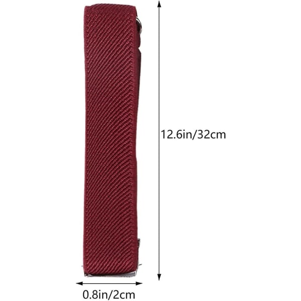 1 par mäns elastiska justerbara armband Anti-halkarmärmskjorta Strumpebandsärmhållare för kvinnor män Bredd 0,78 tum Wine red