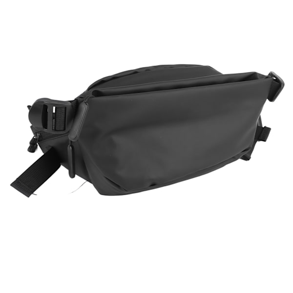 Fanny Pack för män PU-läder Flerlagers vattentät midjeväska för utomhuscamping Vandring Ridning Resa Svart