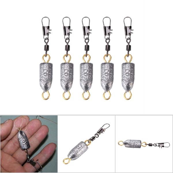 5 stk/pose Holdbar for kuleformede fiskesinker Fiskeutstyr Tackle (8g)