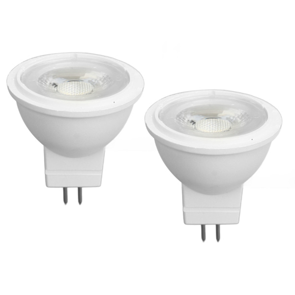 2 stk MR11 lyspære Høy lysstyrke 3W 110V Raskere varmeavledning GU4 Spotlight Lyspærer for landskapsbelysning Soverom Kjøkken Hvitt lys