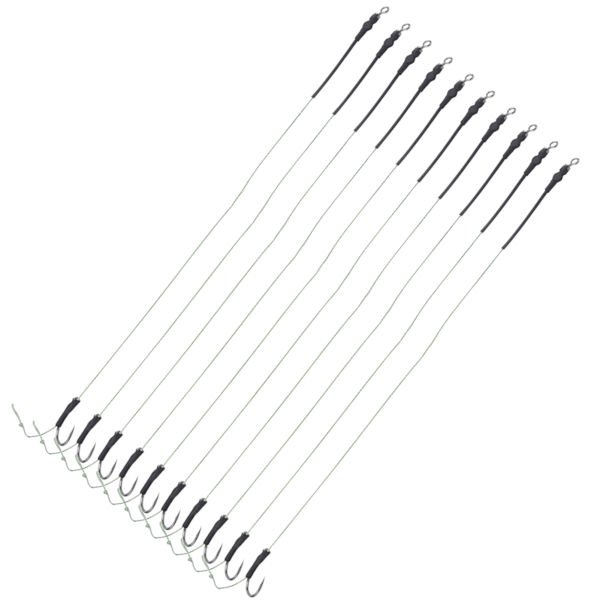 5 Sett Karpfiske Hårrigger Line Metallkroker Agn Tråd Krok Rigger Fisketilbehør 12#