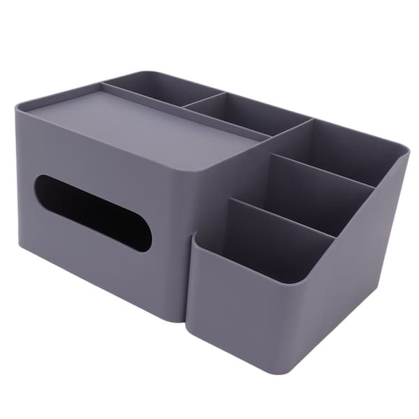 Tissue Box Organizer with Lid Plastic Exquisite Smooth Surface Tissue Desktop Organizer for Home Office Purple