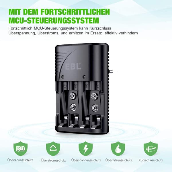 TB6802ER 4x AA 2300mAh+Stikoplader