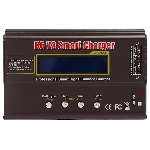 Smart Laddare Multifunktion 80W Maximal Säkerhet Bred Kompatibilitet B6 V3 Balansladdare för Liion Lipo Pb Batteri