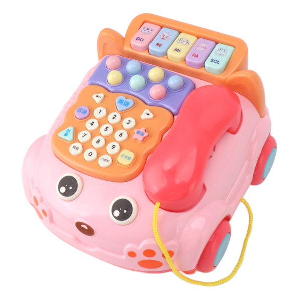 Baby puhelinlelu piirretty musiikilla Valot Lapset Leikki Puhelin Vanhempi Lapsi Interaktiivinen Opettava Kiina Englanti Kaksikielinen lelu Pinkki