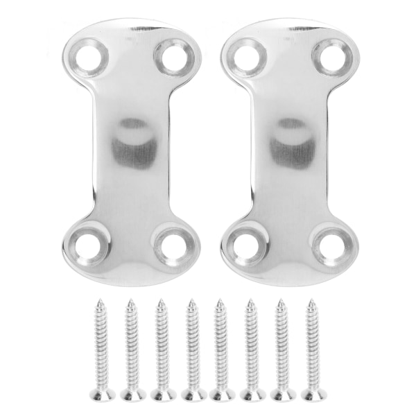2 Pcs Stainless Steel Webbing Fixing Plate Good Fixation Rustproof Hardware Accessories with 8 Screws for Small Yachts Boats