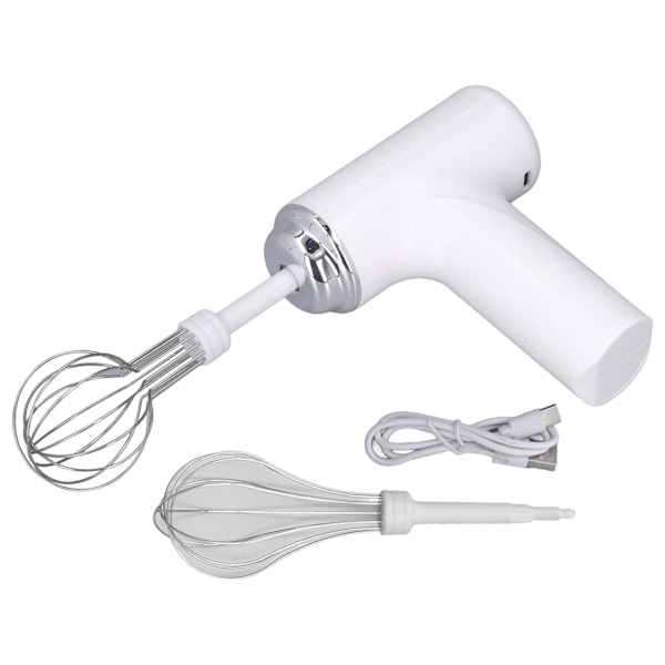Elektrisk äggvisp Sladdlös handmixer Handhållen äggvisp för gräddsalladsdressing Vit