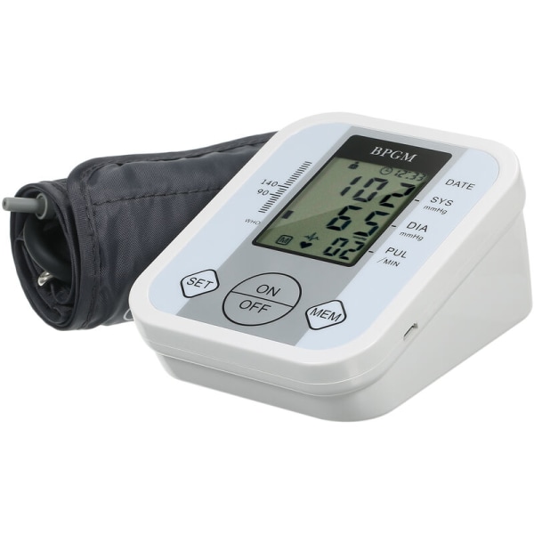 Bärbar blodtrycksmätare Hem Blodtryck Armband Hjärtfrekvensdetektering 99 Ställer in minnesvärden LCD-skärm (kommer utan batteri)