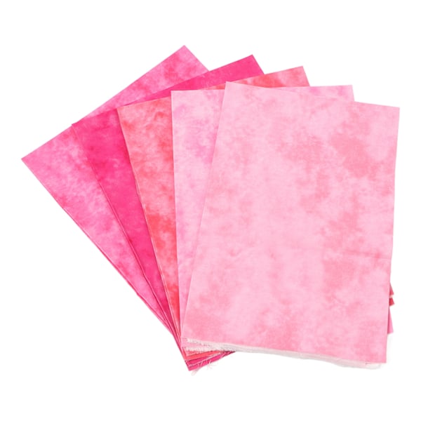 5 stk. bomullsstoff for quilting, flekkfarget, 50 cm lang, 45 cm bred, mykt lappeteppestoff for håndverk DIY-reparasjon Rosa 50 cm lang 45 cm bred (5 stk)