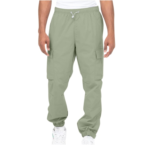 Bomull mote Cargo-bukser for menn mørkegrønn XL